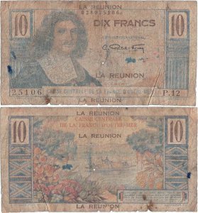 1947 , 10 Francs - Reunion | P-42a