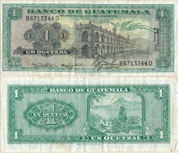 1971 ( 6 Ianuarie ) , 1 Quetzal - Guatemala | P-52h